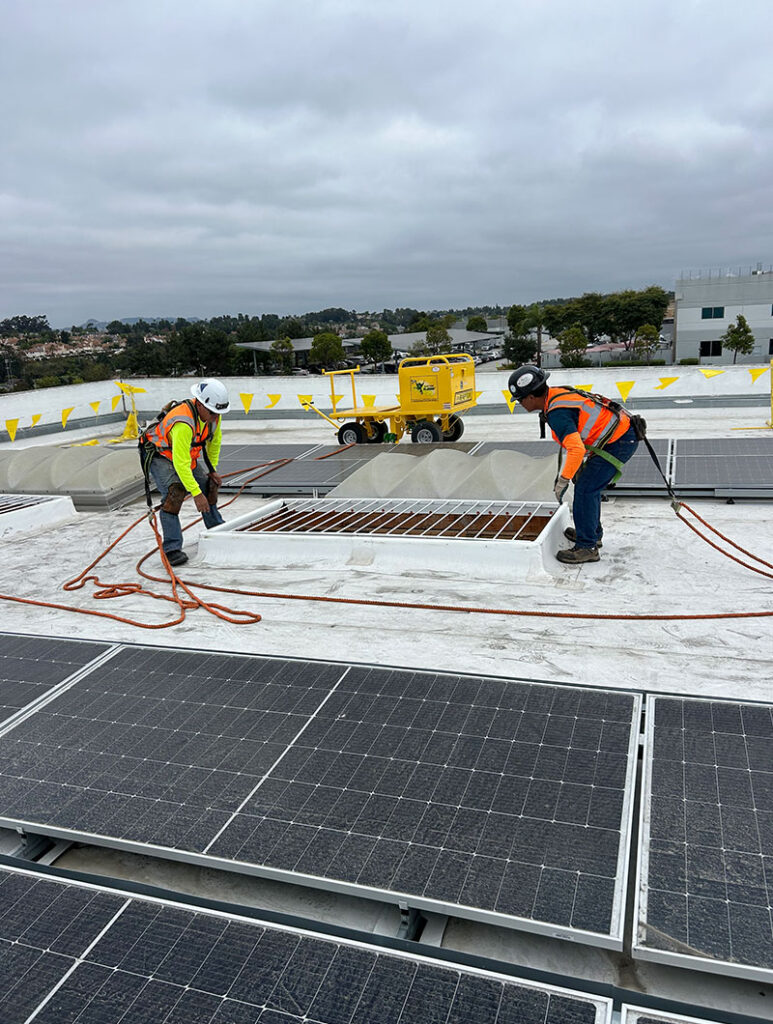 Commercial Fall Protection installation Skylight Reyes Coca Cola, Vista, Ca